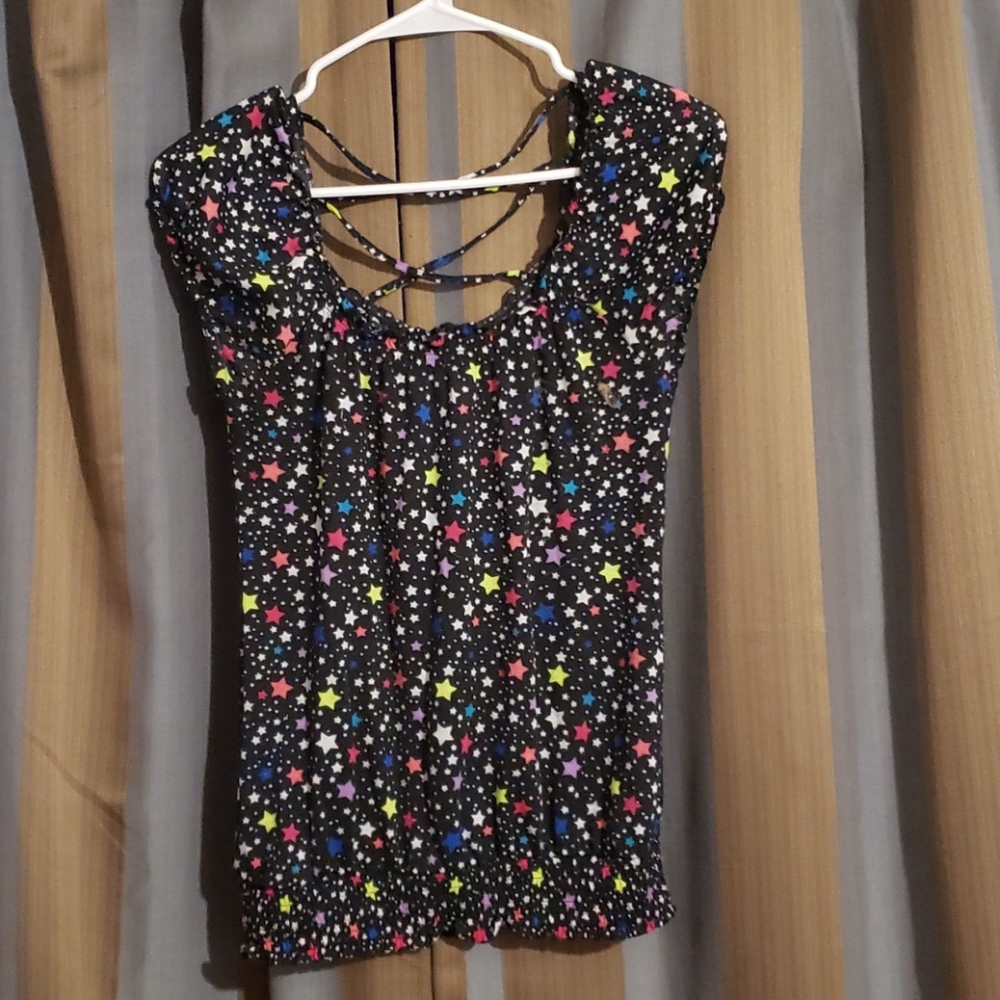 No Boundaries black blouse with stars